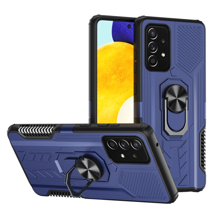 For Samsung Galaxy A52 5G / 4G 10 PCS Shield Armor PC+TPU Protective Case with 360 Degree Rotation Ring Holder
