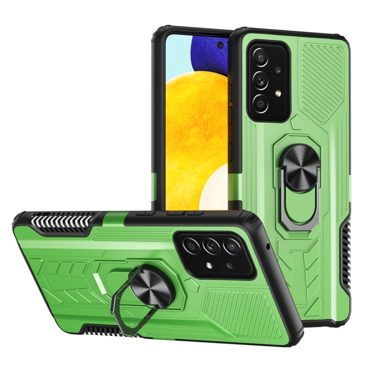 For Samsung Galaxy A52 5G / 4G 10 PCS Shield Armor PC+TPU Protective Case with 360 Degree Rotation Ring Holder