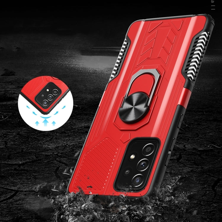 For Samsung Galaxy A52 5G / 4G 10 PCS Shield Armor PC+TPU Protective Case with 360 Degree Rotation Ring Holder