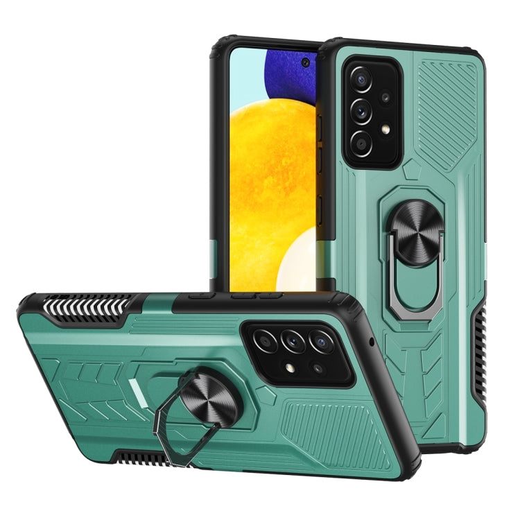For Samsung Galaxy A52 5G / 4G 10 PCS Shield Armor PC+TPU Protective Case with 360 Degree Rotation Ring Holder