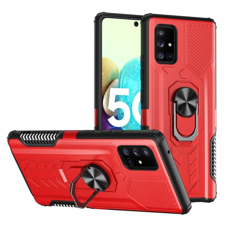 For Samsung Galaxy A71 5G 10 PCS Shield Armor PC+TPU Protective Case with 360 Degree Rotation Ring Holder