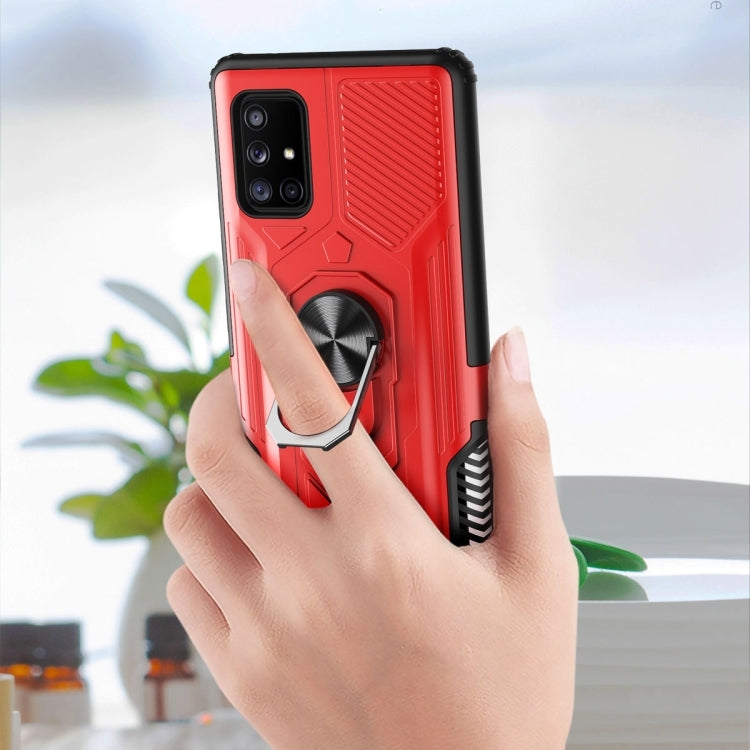 For Samsung Galaxy A71 5G 10 PCS Shield Armor PC+TPU Protective Case with 360 Degree Rotation Ring Holder