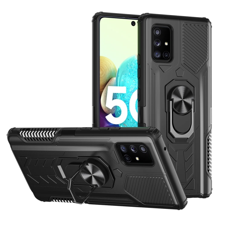 For Samsung Galaxy A71 5G 10 PCS Shield Armor PC+TPU Protective Case with 360 Degree Rotation Ring Holder