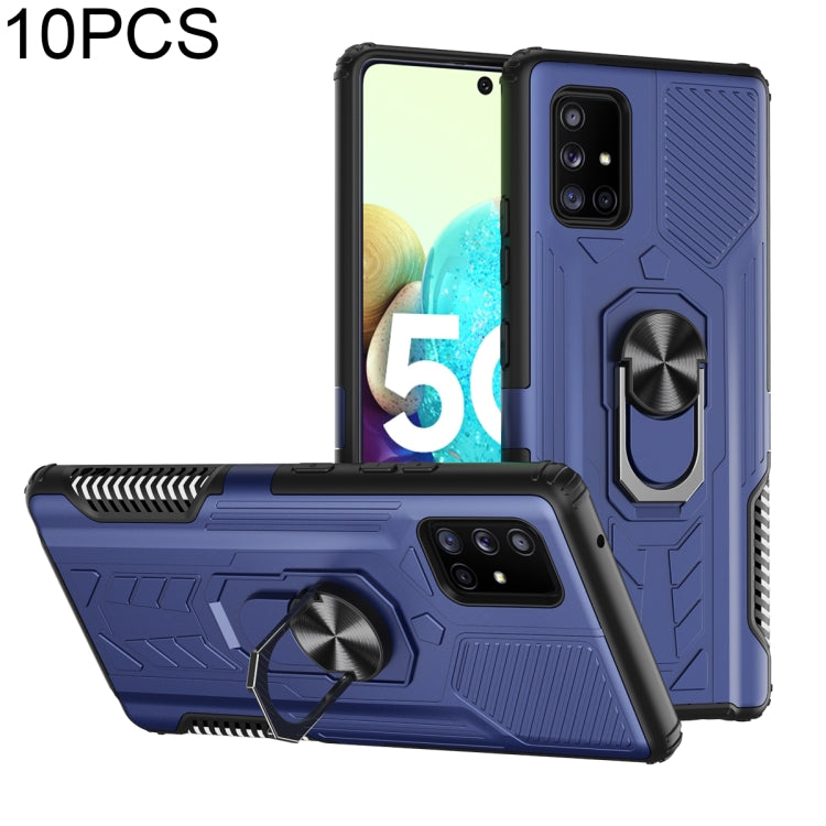 For Samsung Galaxy A71 5G 10 PCS Shield Armor PC+TPU Protective Case with 360 Degree Rotation Ring Holder