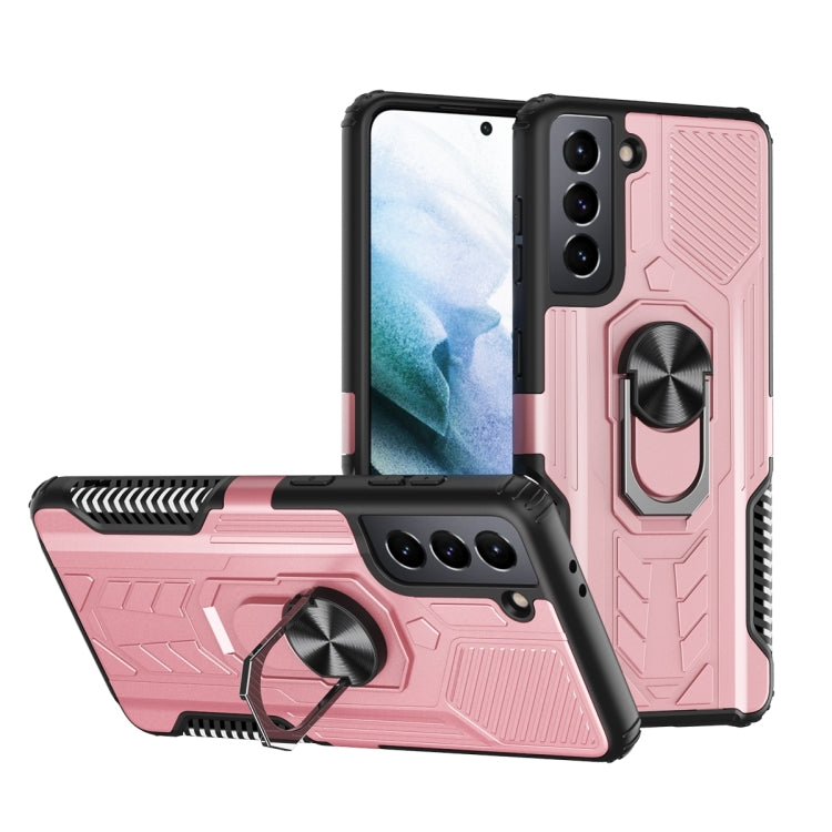 For Samsung Galaxy S21 5G 10 PCS Shield Armor PC+TPU Protective Case with 360 Degree Rotation Ring Holder