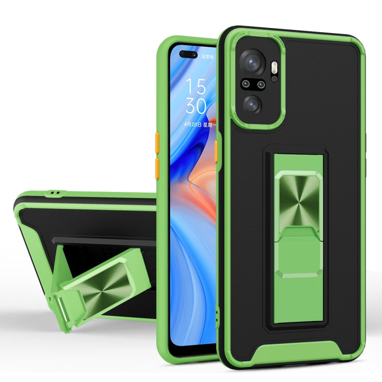For Xiaomi Redmi Note 10 Pro Dual-color Skin Feel TPU + PC Magnetic Shockproof Case with Invisible Holder