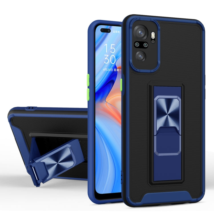 For Xiaomi Redmi Note 10 Pro Dual-color Skin Feel TPU + PC Magnetic Shockproof Case with Invisible Holder