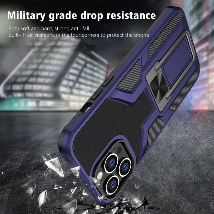 For iPhone 13 Pro Max Armor 2 in 1 PC + TPU Magnetic Shockproof Case with Foldable Holder