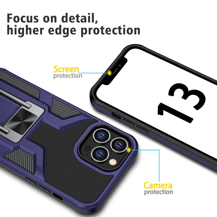 For iPhone 13 Pro Max Armor 2 in 1 PC + TPU Magnetic Shockproof Case with Foldable Holder