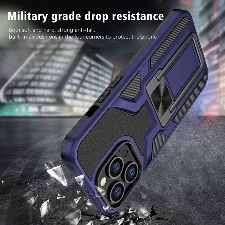 For iPhone 13 Pro Armor 2 in 1 PC + TPU Magnetic Shockproof Case with Foldable Holder