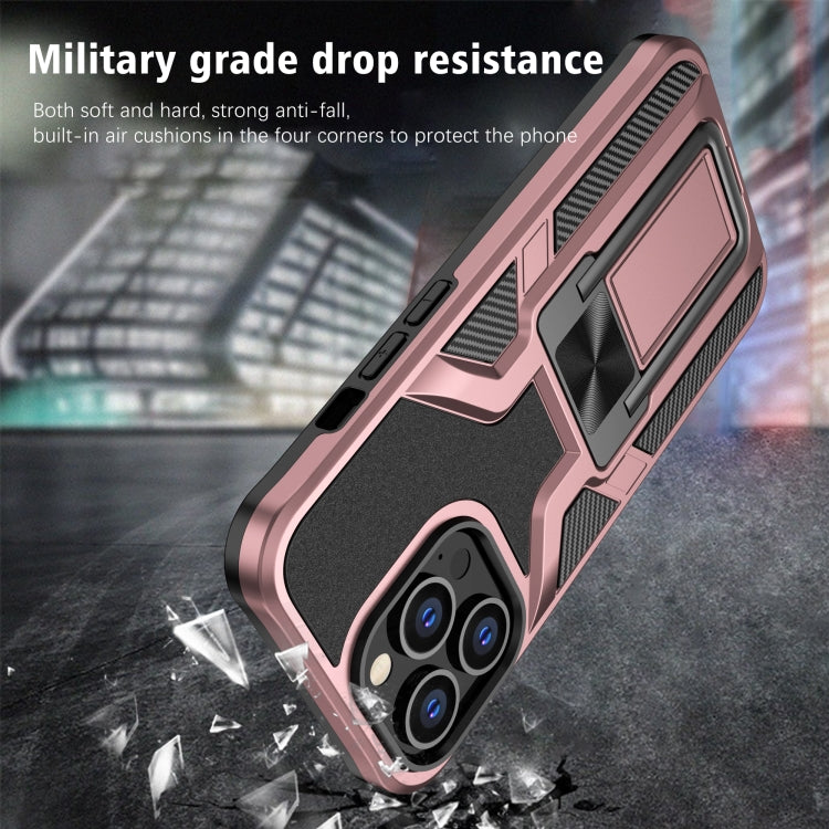 For iPhone 13 Pro Armor 2 in 1 PC + TPU Magnetic Shockproof Case with Foldable Holder