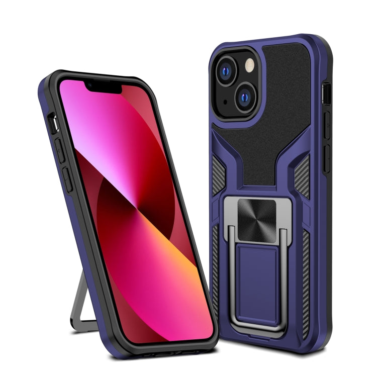 For iPhone 13 Armor 2 in 1 PC + TPU Magnetic Shockproof Case with Foldable Holder