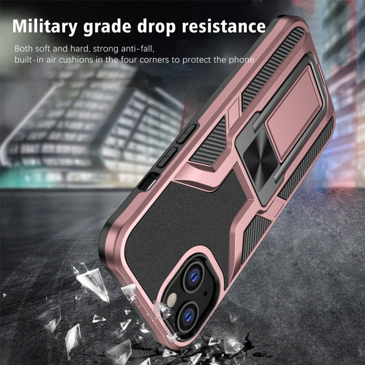 For iPhone 13 Armor 2 in 1 PC + TPU Magnetic Shockproof Case with Foldable Holder