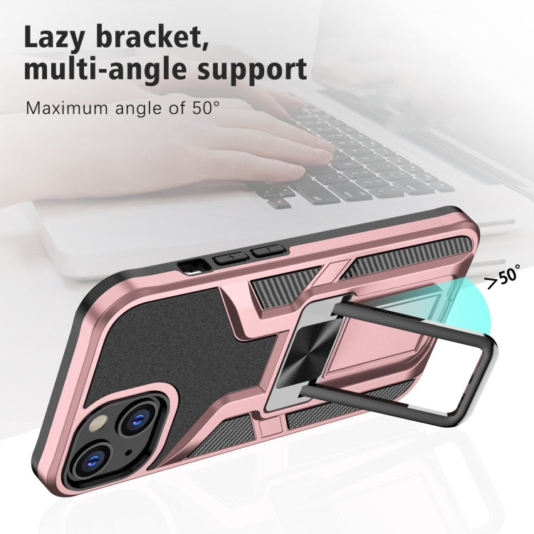 For iPhone 13 Armor 2 in 1 PC + TPU Magnetic Shockproof Case with Foldable Holder