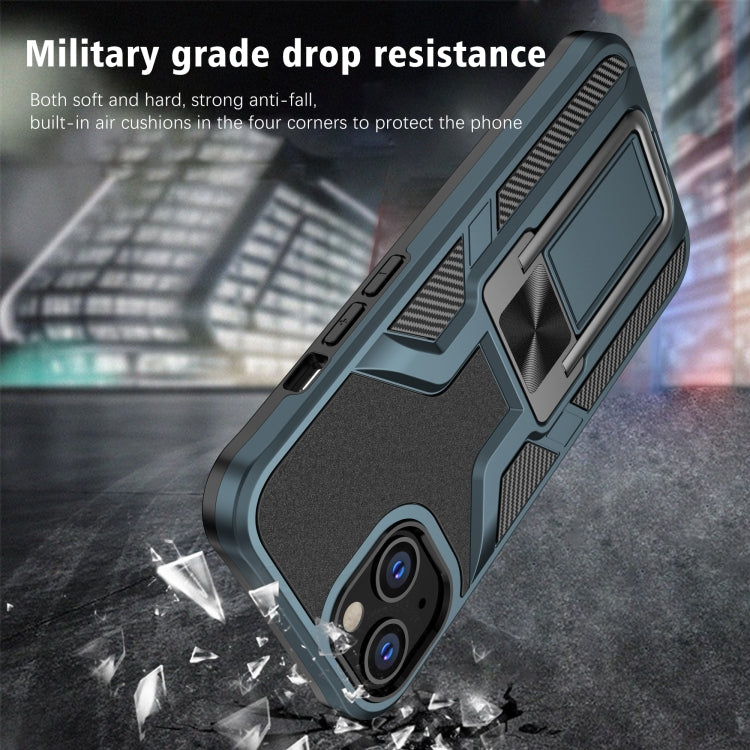For iPhone 13 Armor 2 in 1 PC + TPU Magnetic Shockproof Case with Foldable Holder