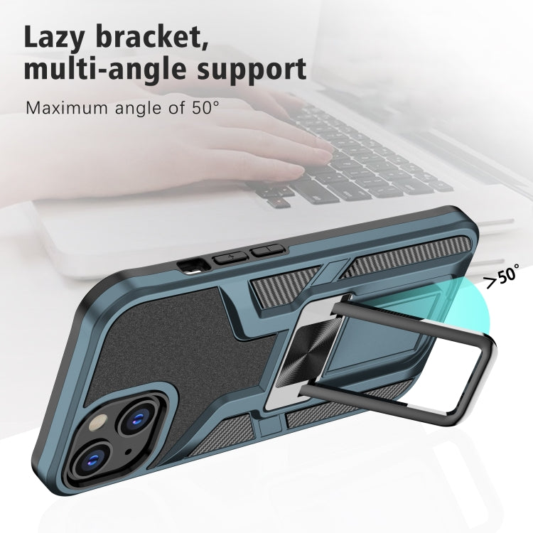 For iPhone 13 Armor 2 in 1 PC + TPU Magnetic Shockproof Case with Foldable Holder