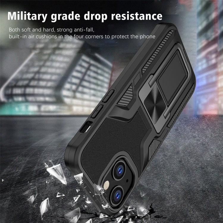 For iPhone 13 mini Armor 2 in 1 PC + TPU Magnetic Shockproof Case with Foldable Holder