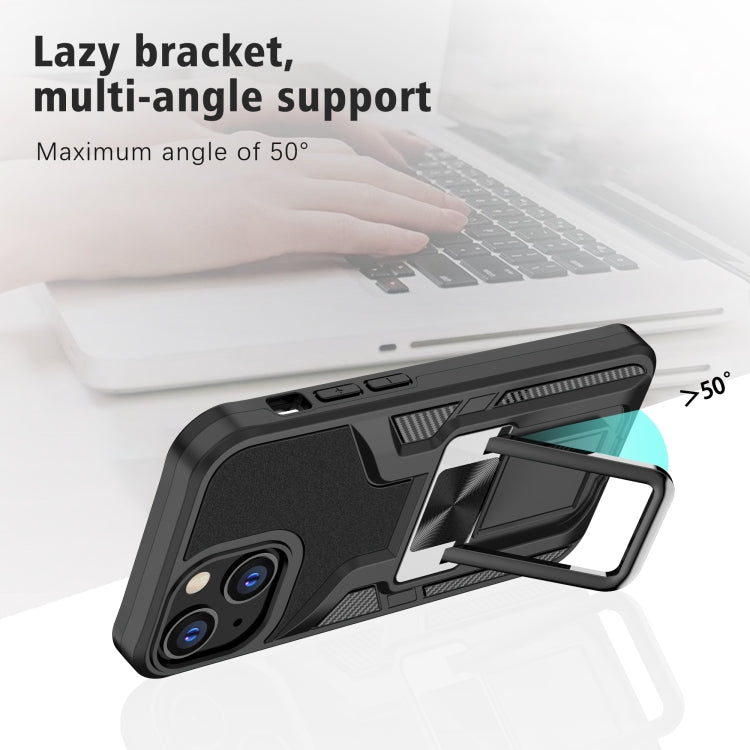 For iPhone 13 mini Armor 2 in 1 PC + TPU Magnetic Shockproof Case with Foldable Holder