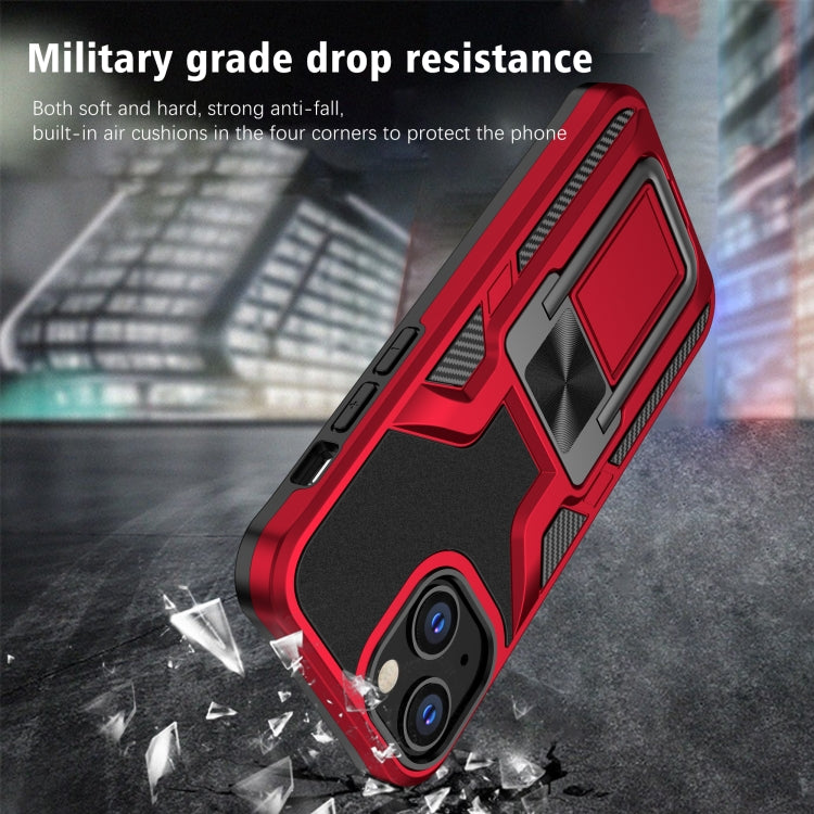 For iPhone 13 mini Armor 2 in 1 PC + TPU Magnetic Shockproof Case with Foldable Holder
