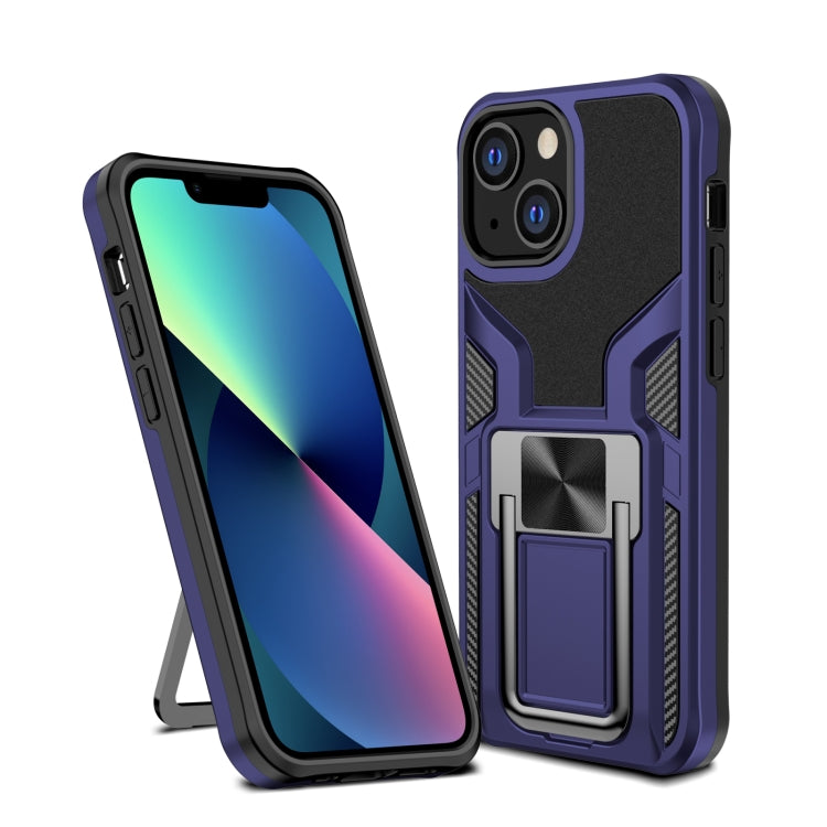 For iPhone 13 mini Armor 2 in 1 PC + TPU Magnetic Shockproof Case with Foldable Holder