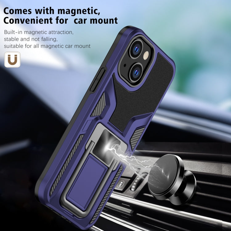 For iPhone 13 mini Armor 2 in 1 PC + TPU Magnetic Shockproof Case with Foldable Holder