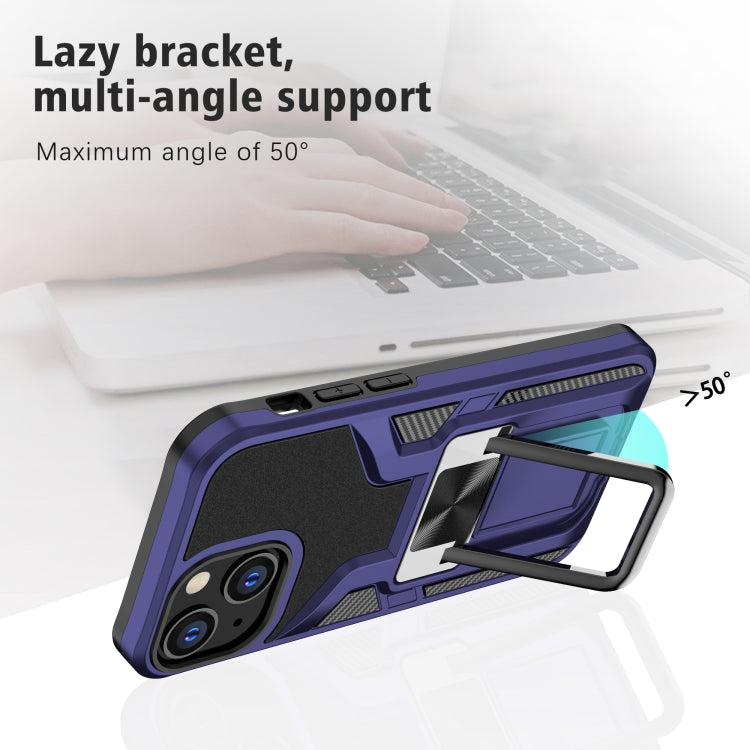 For iPhone 13 mini Armor 2 in 1 PC + TPU Magnetic Shockproof Case with Foldable Holder