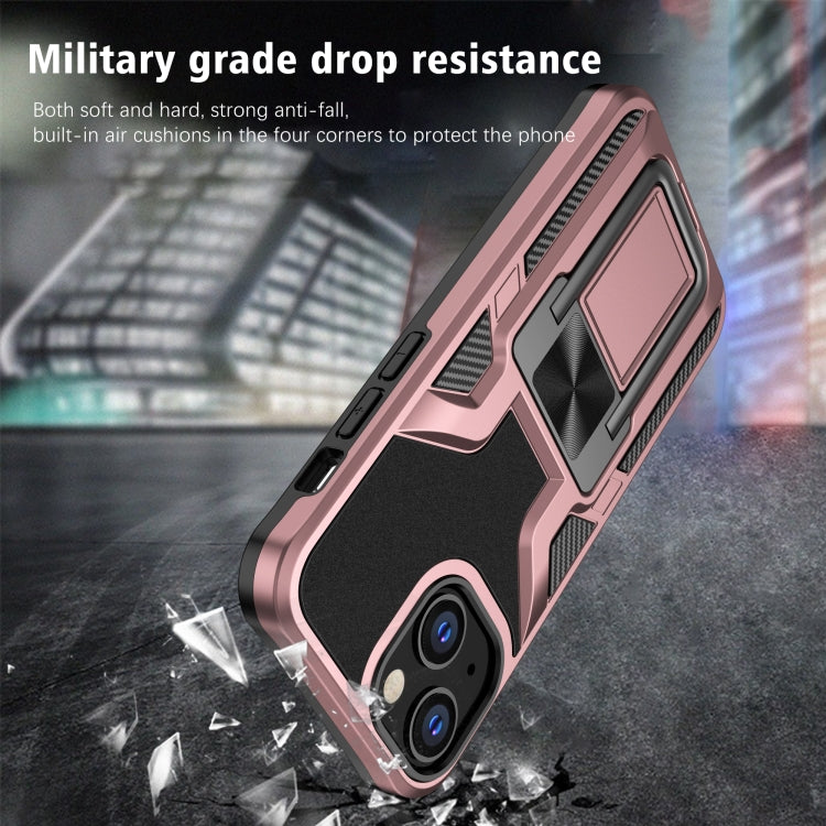 For iPhone 13 mini Armor 2 in 1 PC + TPU Magnetic Shockproof Case with Foldable Holder