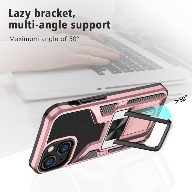 For iPhone 13 mini Armor 2 in 1 PC + TPU Magnetic Shockproof Case with Foldable Holder