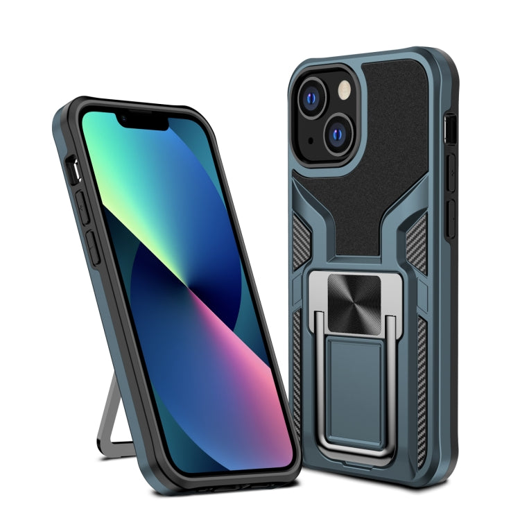 For iPhone 13 mini Armor 2 in 1 PC + TPU Magnetic Shockproof Case with Foldable Holder