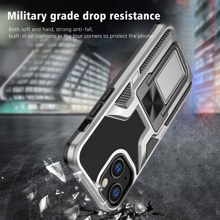 For iPhone 13 mini Armor 2 in 1 PC + TPU Magnetic Shockproof Case with Foldable Holder