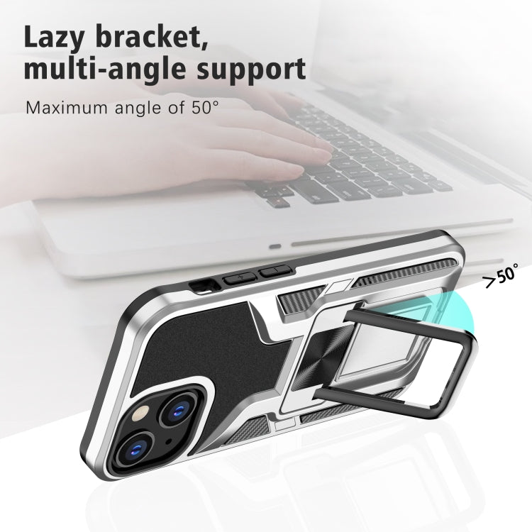 For iPhone 13 mini Armor 2 in 1 PC + TPU Magnetic Shockproof Case with Foldable Holder