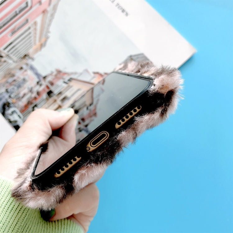 For iPhone 11 Pro Plush Leopard Print Phone Protect Case