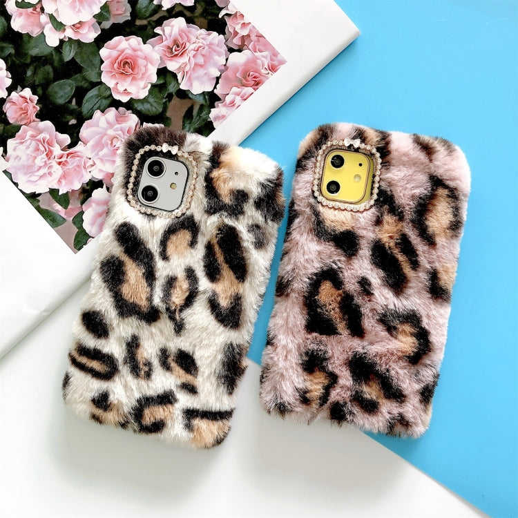 For iPhone 11 Pro Max Plush Leopard Print Phone Protect Case