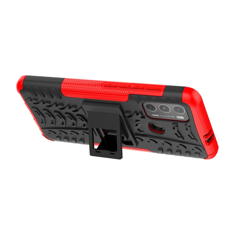 For Motorola Moto G60 Tire Texture Shockproof TPU+PC Protective Case with Holder