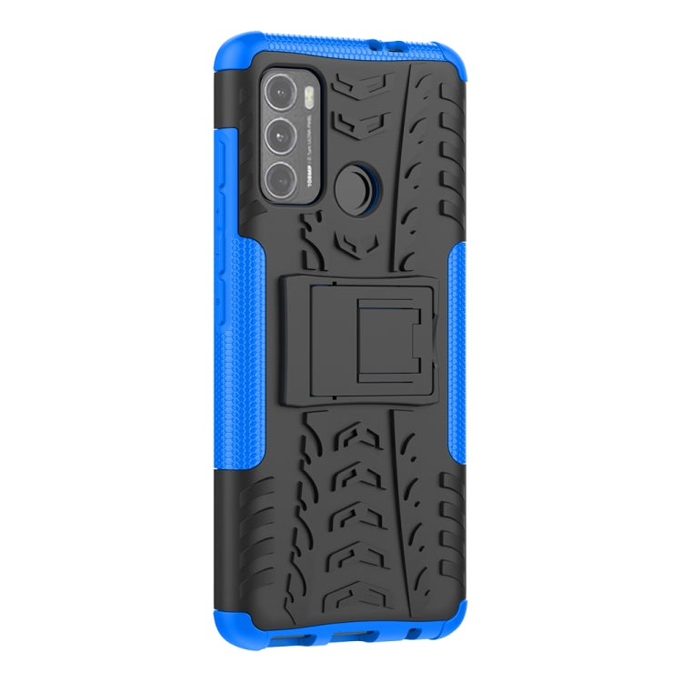 For Motorola Moto G60 Tire Texture Shockproof TPU+PC Protective Case with Holder