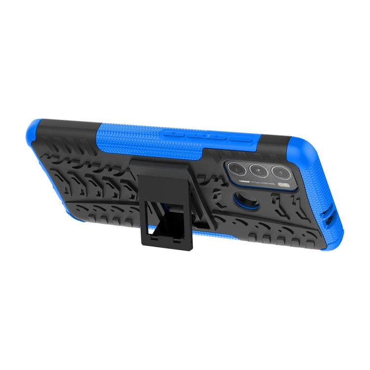 For Motorola Moto G60 Tire Texture Shockproof TPU+PC Protective Case with Holder