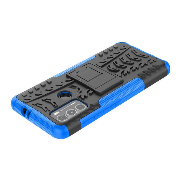 For Motorola Moto G60 Tire Texture Shockproof TPU+PC Protective Case with Holder
