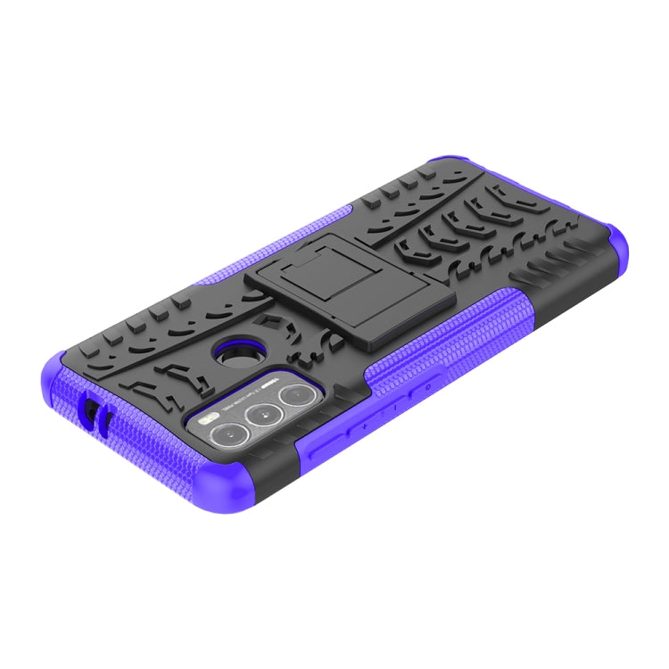 For Motorola Moto G60 Tire Texture Shockproof TPU+PC Protective Case with Holder