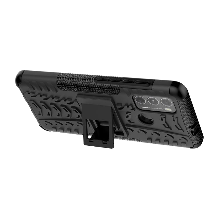 For Motorola Moto G60 Tire Texture Shockproof TPU+PC Protective Case with Holder