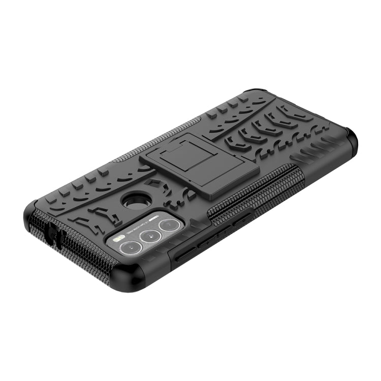 For Motorola Moto G60 Tire Texture Shockproof TPU+PC Protective Case with Holder