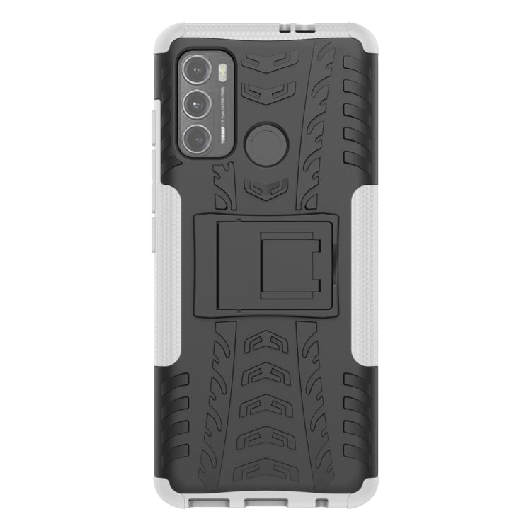 For Motorola Moto G60 Tire Texture Shockproof TPU+PC Protective Case with Holder