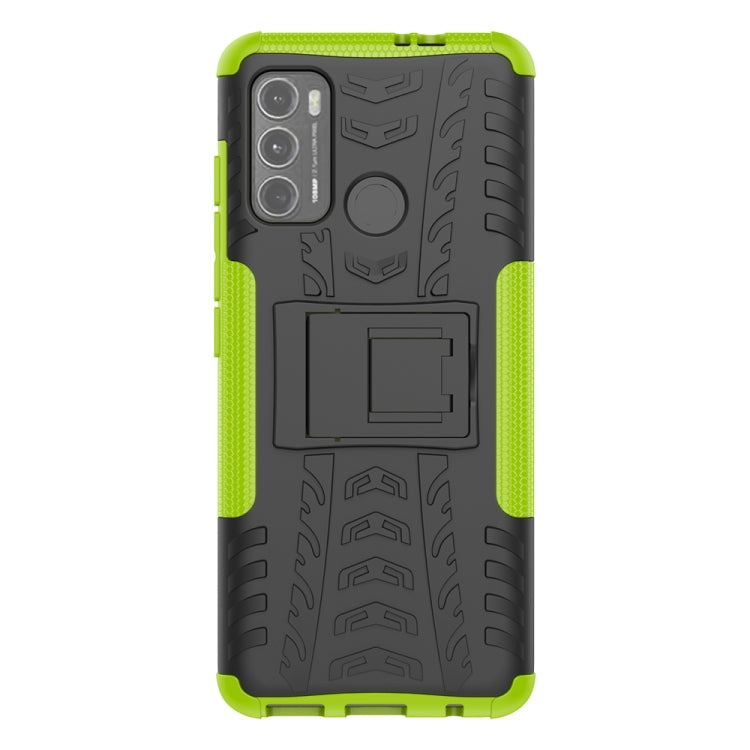 For Motorola Moto G60 Tire Texture Shockproof TPU+PC Protective Case with Holder
