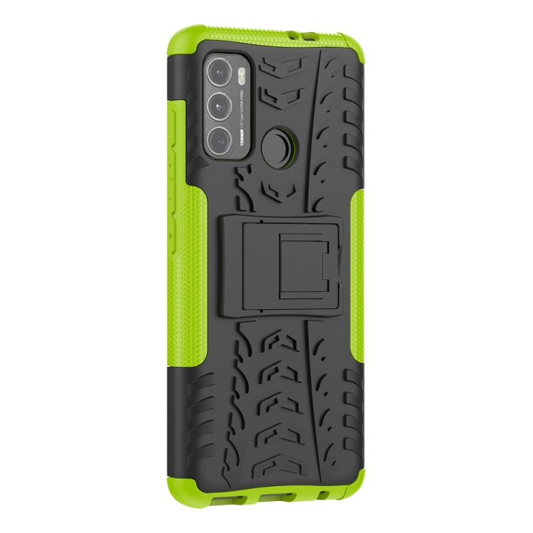 For Motorola Moto G60 Tire Texture Shockproof TPU+PC Protective Case with Holder