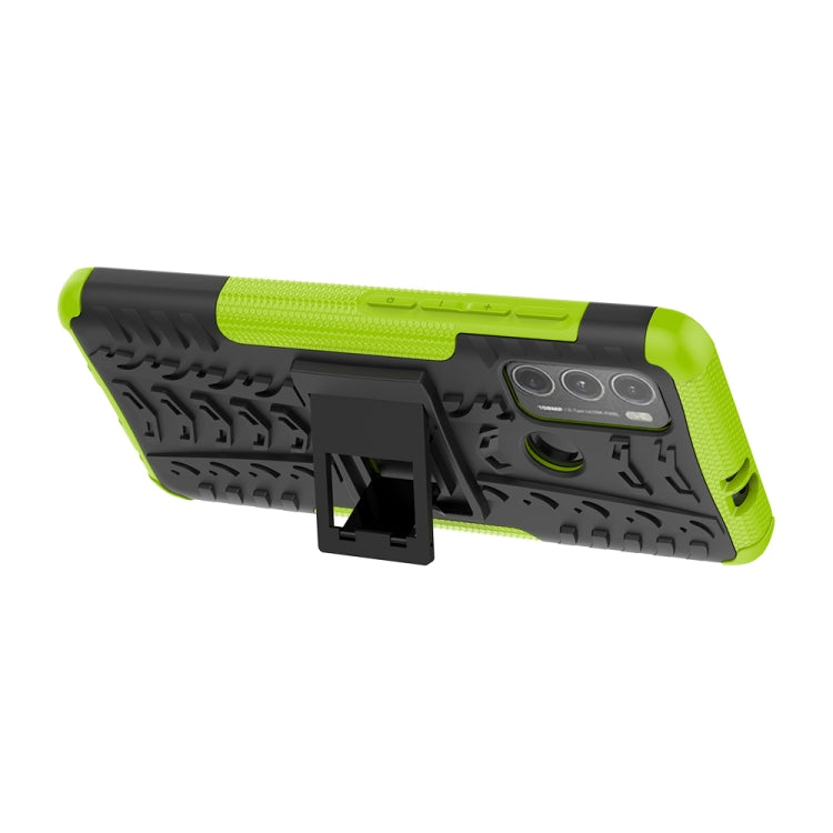 For Motorola Moto G60 Tire Texture Shockproof TPU+PC Protective Case with Holder