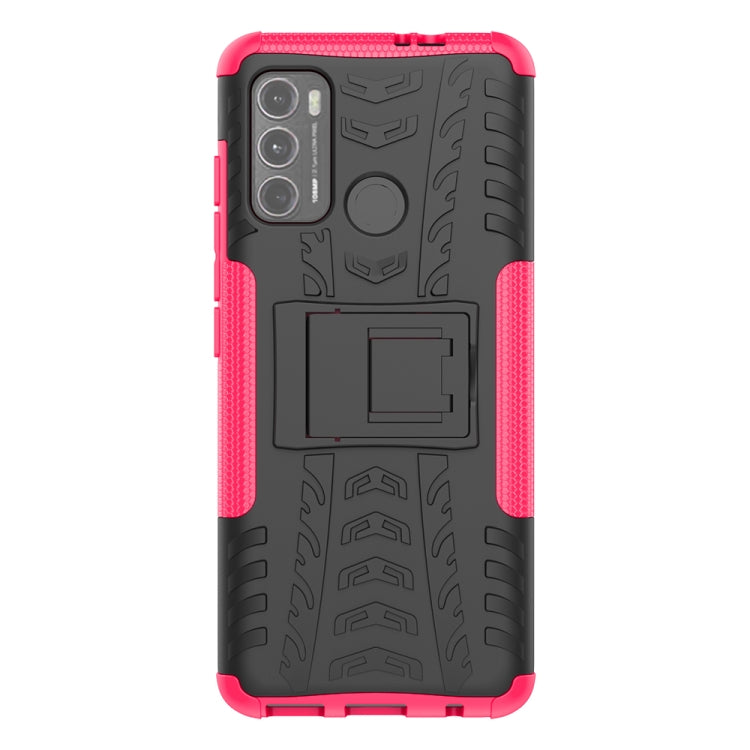 For Motorola Moto G60 Tire Texture Shockproof TPU+PC Protective Case with Holder
