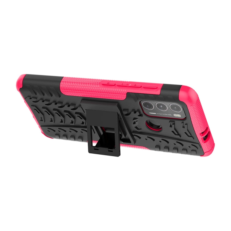 For Motorola Moto G60 Tire Texture Shockproof TPU+PC Protective Case with Holder