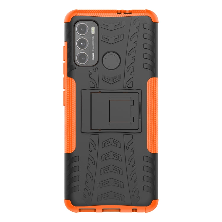 For Motorola Moto G60 Tire Texture Shockproof TPU+PC Protective Case with Holder