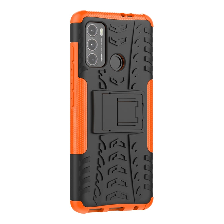 For Motorola Moto G60 Tire Texture Shockproof TPU+PC Protective Case with Holder