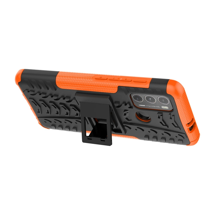 For Motorola Moto G60 Tire Texture Shockproof TPU+PC Protective Case with Holder