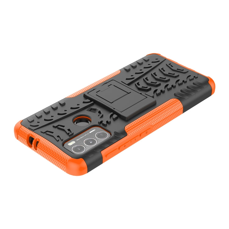 For Motorola Moto G60 Tire Texture Shockproof TPU+PC Protective Case with Holder